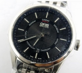 Pre-Owned ORIS 755.7691.4054M Men's SS Black Automatic Watch, MD