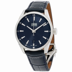 Oris Artix Blue Dial Blue Leather Strap Men's Watch 73377134035LS