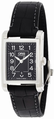 New ORIS Rectangular SS/Leather Black Dial Women's Auto Watch 561 7656 4034D,MR