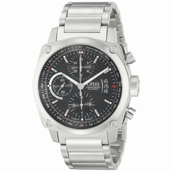 ORIS MEN'S 43MM STEEL BRACELET & CASE AUTOMATIC BLACK DIAL WATCH 67476164154MB