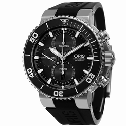 ORIS MEN'S AQUIS 46MM RUBBER BAND STEEL CASE AUTOMATIC WATCH 77476554154RS