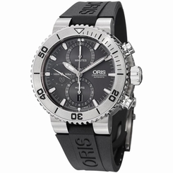 ORIS MEN'S AQUIS 46MM RUBBER BAND TITANIUM CASE AUTOMATIC WATCH 67476557253RS