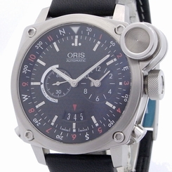 Pre-owned ORIS 690.8615.41.54D BC4 Flight Timer Automatic Black Dial Watch,AS