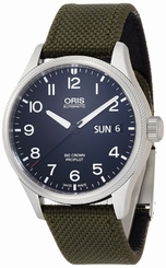  New ORIS Big Crown Pro SS/Nylon Black Dial Men's Auto Watch 752 7698 4164DOL,MR
