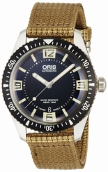 New ORIS Divers 65 SS/Canvas Black Dial Men's Automatic Watch 733 7707 4064F,MR