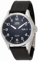 New ORIS Big Crown Pro SS/Nylon Black Dial Men's Auto Watch 752 7698 4164D, MR