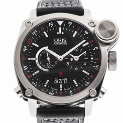 Oris BC4 Flight Timer Auto 42.7mm Black Leather Strap Mens Watch 690 7615 4154LS