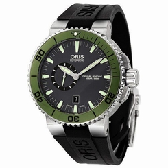 OR743-7673-4157RS Oris Automatic Black Dial Stainless Steel Black Rubber Mens Wa