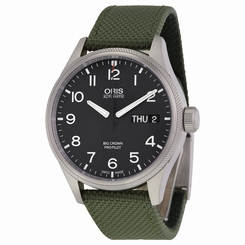 Oris Big Crown ProPilot Black Dial Green Textile Mens Watch 752-7698-4164GRFS 845960066686