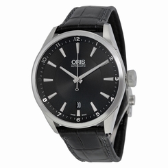 Oris Artix Automatic Black Dial Black Leather Mens Watch 733-7713-4034LS
