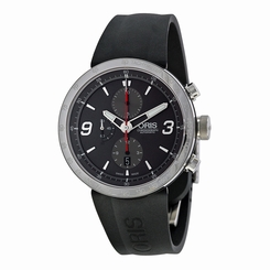 Oris TT1 Chrono Black Rubber Stainless Steel Mens Watch 01 674 7659 4163 07 4 25 555774125416