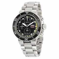 ORIS MEN'S 48MM STEEL BRACELET & CASE AUTOMATIC BLACK DIAL WATCH 77477084154MB