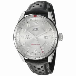 ORIS MEN'S 44MM BLACK CALFSKIN BAND STEEL CASE AUTOMATIC WATCH 74777014461LS