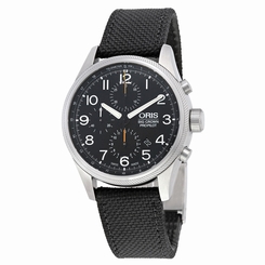 Oris Big Crown ProPilot Chronograph Automatic Black Dial Black Leather Mens