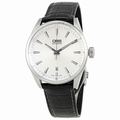 Oris Artix Automatic Silver Dial Brown Leather Mens Watch 733-7713-4031LS