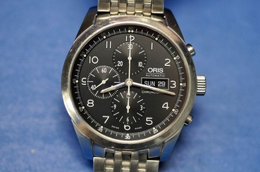 ORIS 7515 AUTOMATIC DAY DATE CHRONOGRAPH STAINLESS STEEL WATCH 44mm