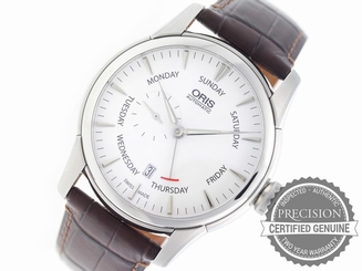 ORIS ARTELIER SMALL SECOND POINTER DAY SILVER DATE 01 745 7666 4051-07 5 23 70FC