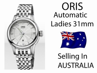 ORIS Ladies Artelier Roman Numerals Automatic On Steel RRP $2300 In Aust