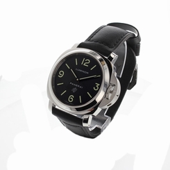 New Panerai Luminor Base Logo Acciaio Steel Manual 44 mm Black Watch PAM01000
