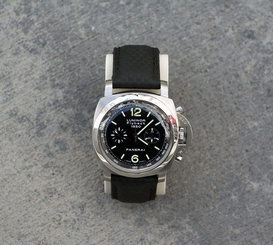 PANERAI Luminor Chrono Flyback 1950 Automatic Stainless Steel 44mm Watch Leather