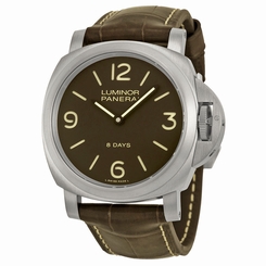 Panerai PAM00562 Luminor Base 8 Days Titanio 44MM Men Brown Leather Watch