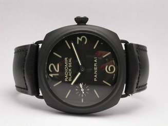 PANERAI BLACK SEAL CERAMIC PAM00292 45MM BLACK DIAL & LEATHER STRAP MEN'S WATCH