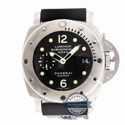 Panerai Luminor 1950 Submersible PAM 243 Auto 44mm Steel Mens Strap Watch Date