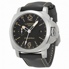 PANERAI MEN'S LUMINOR 1950 44MM BLACK LEATHER BAND AUTOMATIC WATCH PAM00531