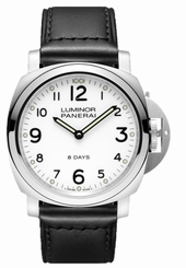 Panerai Luminor Base 8 Days Acciaio 44mm White Dial Men's Watch PAM00561