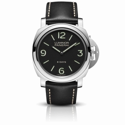 PANERAI MEN'S 45MM BLACK LEATHER BAND STEEL CASE MECHANICAL WATCH PAM00560