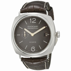 PANERAI MEN'S RADIOMIR 8 DAYS 45MM LEATHER BAND MECHANICAL WATCH PAM00346