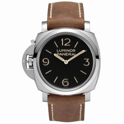 PANERAI MEN'S BROWN LEATHER BAND STEEL CASE MECHANICAL ANALOG WATCH PAM00557