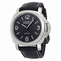  Panerai Luminor Base 8 Days Acciaio Mechanical Black Dial Mens Watch PAM00560