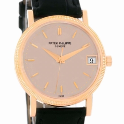 Patek Philippe Calatrava 18k Rose Gold Hobnail Bezel Watch 3802R Papers