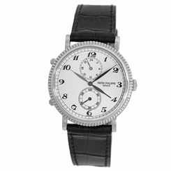 PATEK PHILIPPE 18K White Gold Travel Time Calatrava 5034 G Warranty Paper 5034-G