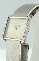 Patek Philippe 3506/2G Baguette Diamond Bezel 18k White Gold RARE ladies watch.