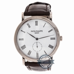 Patek Philippe Calatrava 5119G-001 Manual 36mm White Gold Mens Strap Watch Tang