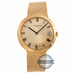 Patek Philippe Calatrava 3565/1 Yellow Gold Champagne Auto Bracelet Mens Watch
