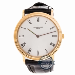 Patek Philippe Calatrava 3954J Quartz 33mm Yellow Gold Mens Strap Watch