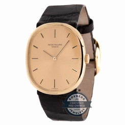 Patek Phiippe Ellipse 3848 Manual Yellow Gold Mens Strap Watch