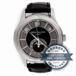 Patek Philippe Annual Calendar 5205G-010 Auto White Gold Strap Watch Moonphase