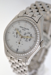 Patek Philippe Annual Calendar Diamond Dial/Bezel RARE 18k White Gold 37mm watch