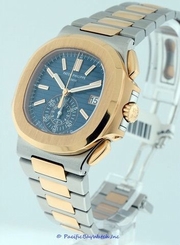 Patek Philippe Nautilus $62,300.00 Stainless Steel and 18k Rose Gold 44mm watch.