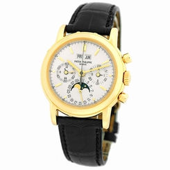 PATEK PHILIPPE 18K Yellow Gold Perpetual Calendar Chronograph 3970 Warranty BOX
