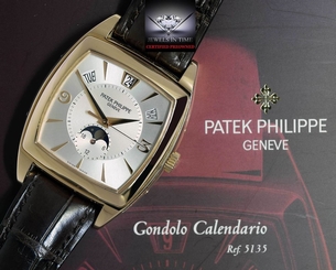 Patek Philippe 5135 Gondolo Calendario 18k Rose Gold Mens Watch Box/Papers 5135R