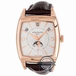 Patek Philippe Gondolo Calendario 5135R-001 Auto Rose Gold Mens Strap Watch Moon