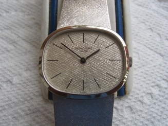 MEN'S PATEK PHILIPPE 18K WHITE C&B,REF 3545,18J,8 POS ADJ.,CAL 23-300,8" WRIST,