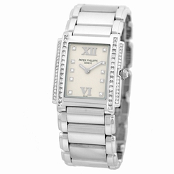 PATEK PHILIPPE 18K White Gold Twenty 4 4910 G Diamonds 24 Box Warranty $42,900