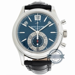 Patek Philippe Annual Calendar Chrono 5960P-015 Auto Platinum Mens Strap Watch