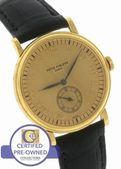 RARE Men's Patek Philippe Calatrava 18k Yellow Gold Champagne 33mm Watch 5022J